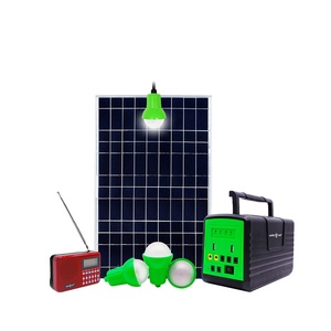 深圳太阳能离网系统运行迷你冰箱和Am/fm收音机12v输出灯泡太阳能电池板控制器太阳能家用套件 - Product Image 1
