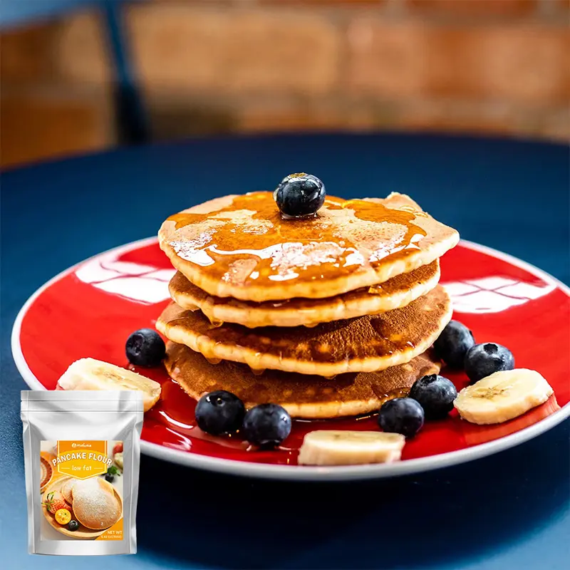 Miscela di cialde per farina di Pancake a basso contenuto di carboidrati frittella in polvere Keto Non-OGM Pancake Mix per lo spuntino a colazione