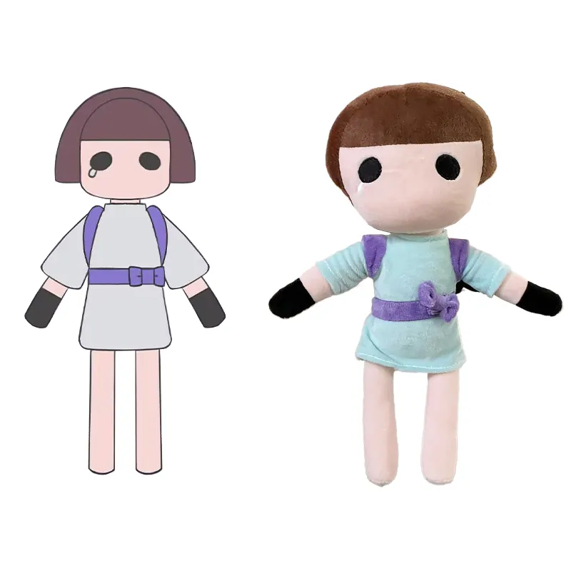 Boneka gaya Anime mainan boneka lucu buatan pabrik Tiongkok mainan mewah kustom kartun gaya Jepang buatan