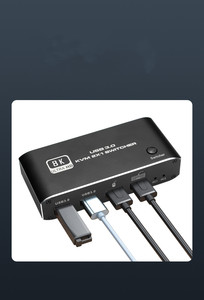 热键8K HDMI 2端口USB KVM交换机HDMI2.1切换器支持2PC计算机2USB3.0支持蓝牙鼠标或键盘