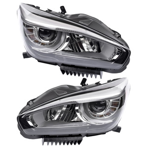 Pair Front Headlight Headlamp Assembly Non <strong>AFS</strong> Full LED for Infiniti Q70 Sedan 2015-2019 Driver+Passenger Side
