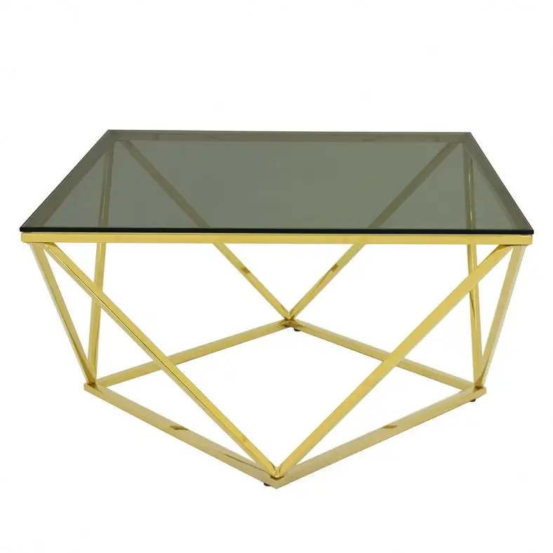 Soporte de té de oro de hierro de bebidas clásicas plateadas mesa de centro de decoración de tamaño ideal con tapa de cristal para el hogar/