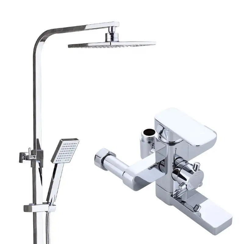 rainfall thermostatic control brass bathroom shower head bath & shower faucets mixer tap system shower set