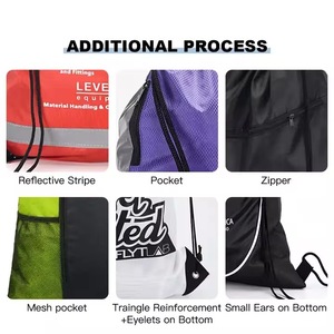 Bolsa con cordón para polvo con logotipo personalizado y sistema de transporte de cuerdas Bolsa de regalo para zapatos con patrón de dibujos animados reutilizable - Product Image 5