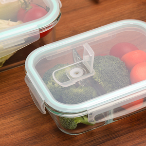 Different Size 370ml 640ml 1520ml <strong>Empty</strong> <strong>Rectangle</strong> <strong>Shape</strong> Glass Meal Prep Air Tighter <strong>Container</strong> Microwave Oven Friendly - Product Image 2