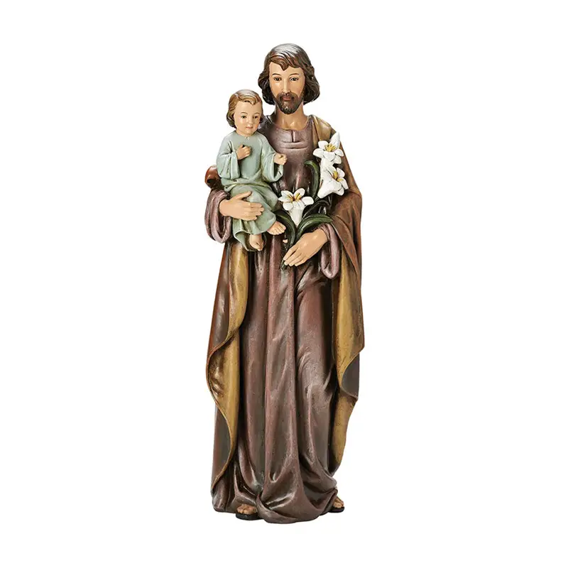 कस्टम के साथ घर सजावटी राल यीशु प्रतिमा बच्चों चित्रा राल पत्थर कैथोलिक धार्मिक प्रतिमा