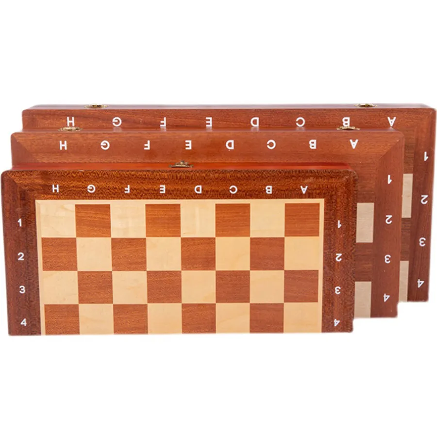 15" Magnetic Wooden Chess Sets Chess Checkers Set with 2 Extra Queens Foldable Wooden Chess Set Board Handmade Portable