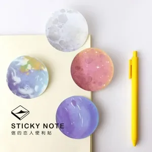 30张备忘录圆美丽的星球设计迷你月亮粘贴垫笔记学生礼品有奖笔记本 - Product Image 2