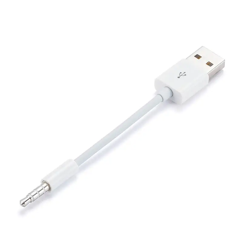 Cable adaptador de Audio de transferencia USB a 3,5mm conector de 3,5mm a USB 2,0 Cable cargador de sincronización de datos para Apple iPod Shuffle 3rd 4th 5th