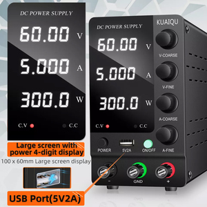 Banco de CC de escritorio, rango de salida ajustable de 0 ~ 60 voltios/0 ~ 5 amperios, fuente de alimentación de CC Variable con interfaz de salida USB de 5V/2A - Product Image 5