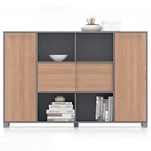 ファイルキャビネット木製シンプルでモダンなオフィスファイルデータ収納キャビネット中空仕切り - Product Image 4