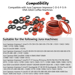 Kahve makineleri için 1 takım silikon o-ring sızdırmazlık conta seti en Jura C D E F S X ENA GIGA serisi makineleri ile uyumlu - Product Image 3