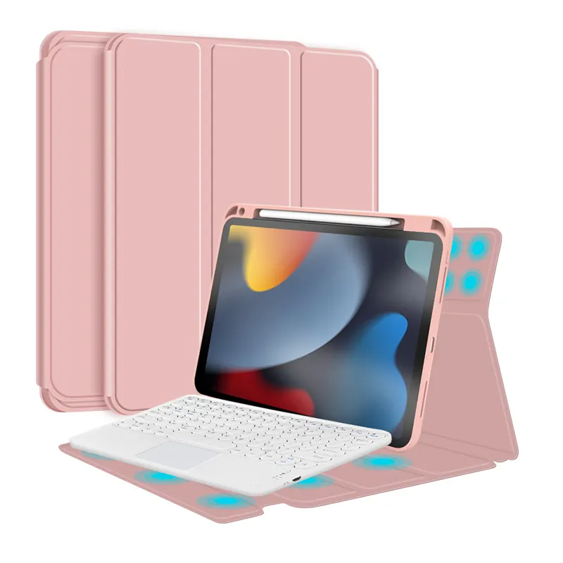 เคสคีย์บอร์ดไร้สายสำหรับ iPad 10.2เคสคีย์บอร์ดแม่เหล็ก2021รุ่น9th ผลิตจากโรงงาน