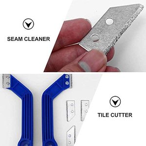 Blue Color <strong>Tile</strong> Grout Cleaning Grout <strong>Removal</strong> Tool Angled Grout Cleaner Hand Saw with Alloy Sand Blades - Product Image 5