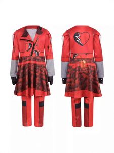 女孩万圣节新风格<span class=keywords><strong>Evie</strong></span>服装角色扮演服装化装公主装套装和斗篷，包括假发