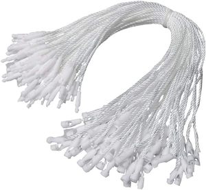 Etiqueta colgante blanca Cuerda de nylon Pin de bloqueo a presión Sujetador de bucle Corbatas de gancho para etiquetas de ropa - Product Image 1