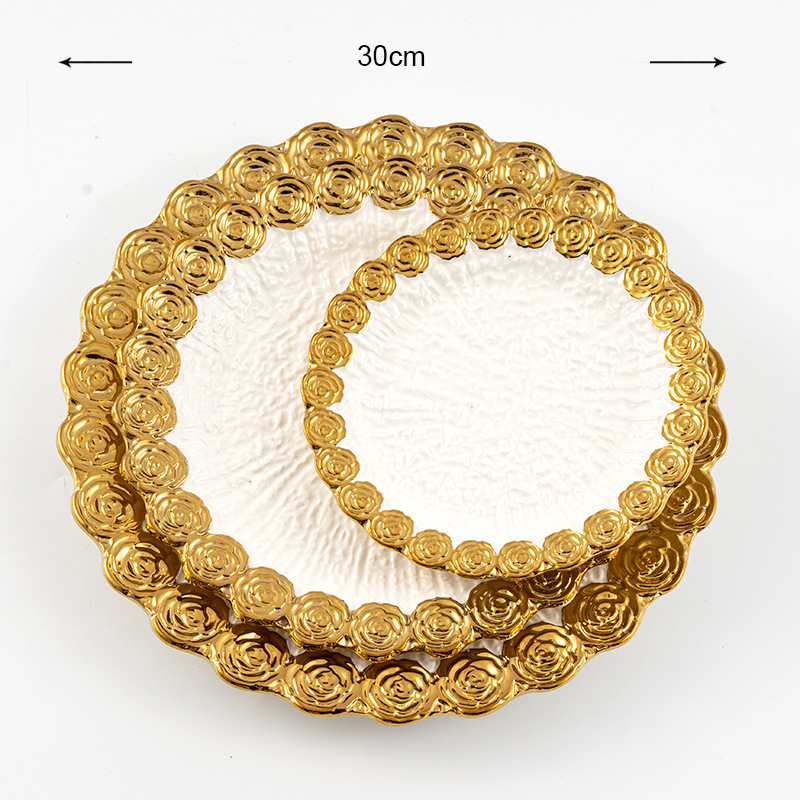 assiette ronde blanche de 12 pouces