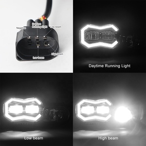 E-Mark LEDモーターサイクルヘッドランプF700 F800 GS 12V交換用LEDチップアセンブリBMW用Halo EMC付き - Product Image 2