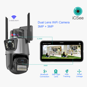 6MP 9MP projektör açık kablosuz 3 4 lens dome ptz cctv güvenlik çift lens kamera wifi IP ile insan hareket algılama siren - Product Image 3