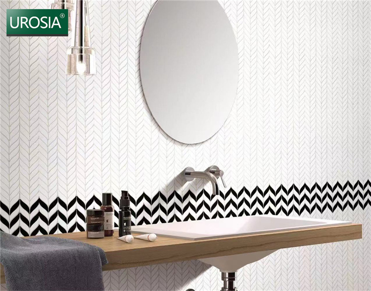 Swimming Pool White Blackish Green Ice Crack Ceramic Mosaic Wall Tiles For Bathroom