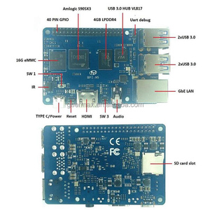 Banana Pi M5 Quad-core A55 Single Board Computer Amlogic S905x3 Chip 4GB LPDDR4 16G eMMC a bordo di archiviazione Banana Pi BPI-M5 - Product Image 6