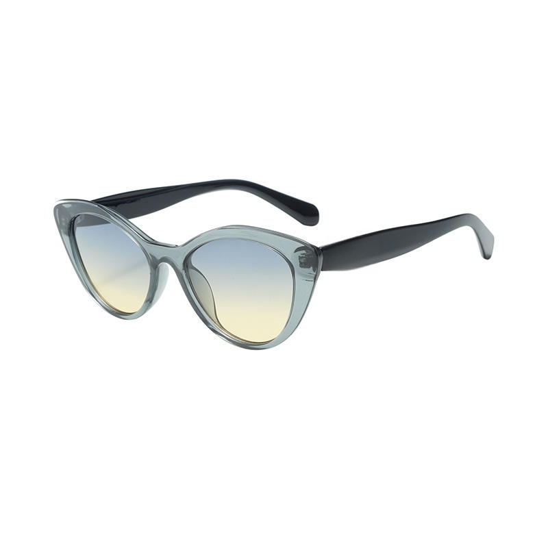 Montatura C9 grigio trasparente, lenti sfumate blu.
