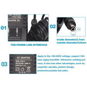 US 2Pin Plug <strong>Dc</strong> 12V 2A Switching Transformer 12V2a <strong>Input</strong> 100-240V <strong>Output</strong> 12 Volt 2 Amp Power Supply <strong>Adapter</strong> - Product Image 6