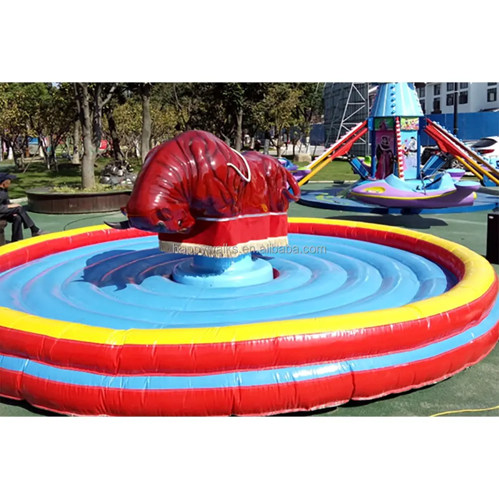 Inflatable adult games mechanical bull riding inflatable rodeo bouncer mechanical bull interactive sports game for family