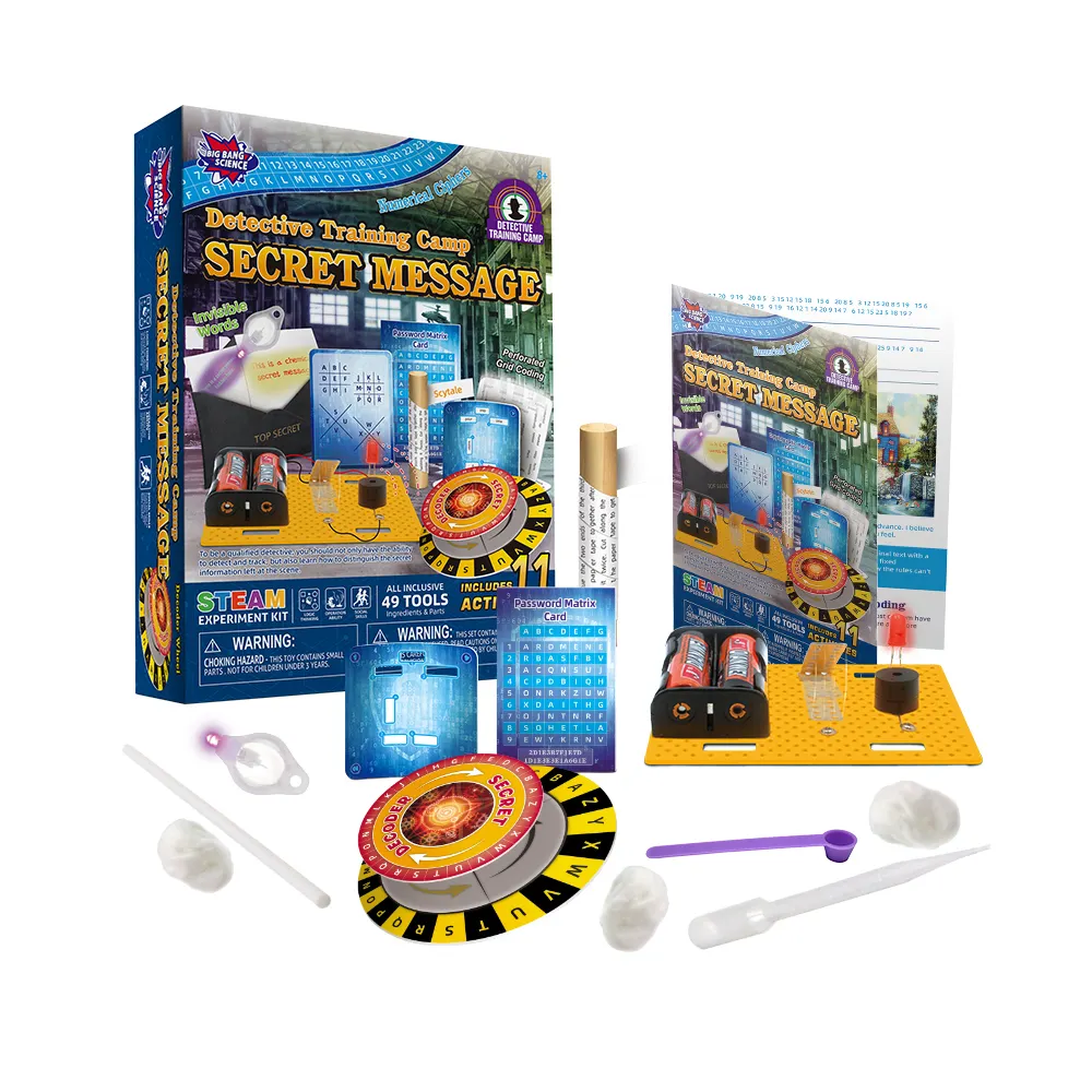 HOT BIG BANG SCIENCE Spy Science Kit de mensagens secretas DIY Detective Spy Gear Kit para crianças Kits de ciência educacional para crianças 8-12
