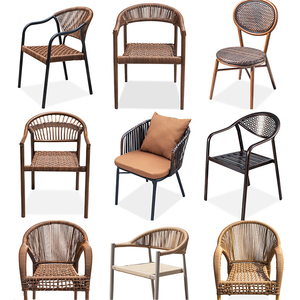 Conjunto de muebles de jardín de ratán Silla de comedor Marco de aluminio Restaurante Sillas al aire libre