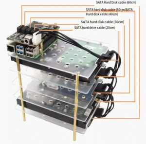 La scheda di espansione Raspberry PI5 PI5 dedicata PCIe to 5-port SATA supporta cinque dispositivi SATA3.0 X1009 - Product Image 3