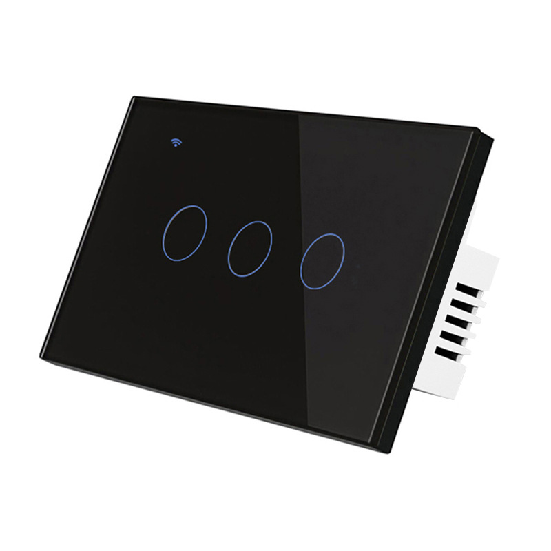 ZigBee Universal Single/Live-Neutral Wire 3-Gang Black