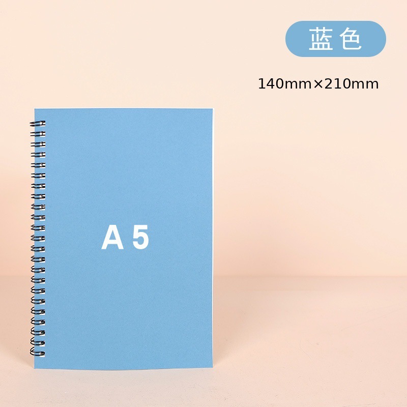 Cahier à spirale A5, couverture bleu clair