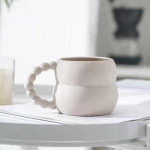 卸売カスタム8オンスクリエイティブぽっちゃりカップパール形ハンドル北欧スタイルコーヒーカップ脂肪茶マグカップ - Product Image 4