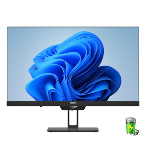 AOC OEMオフィスワークステーションデスクトップコンピュータ24インチCore i3 12100 8GB 512GB SSDビジネスモノブロックオールインワンPC UPSバッテリー付き - Product Image 1