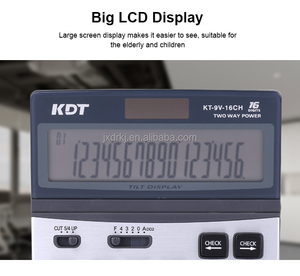 เครื่องคิดเลข16หลัก Kt-9V-16Ch แบบคู่เครื่องแปลงสกุลเงินเล่นซ้ำอัตโนมัติเครื่องคิดเลขมียี่ห้อ - Product Image 5