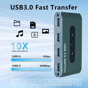 USB 3.0アルミスイッチャー2台用4デバイスボタン制御スイッチPCプリンターラップトップとUSBデバイス間のスイッチ在庫あり - Product Image 5