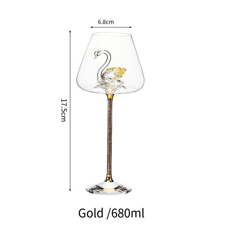 Forma de cisne dorado