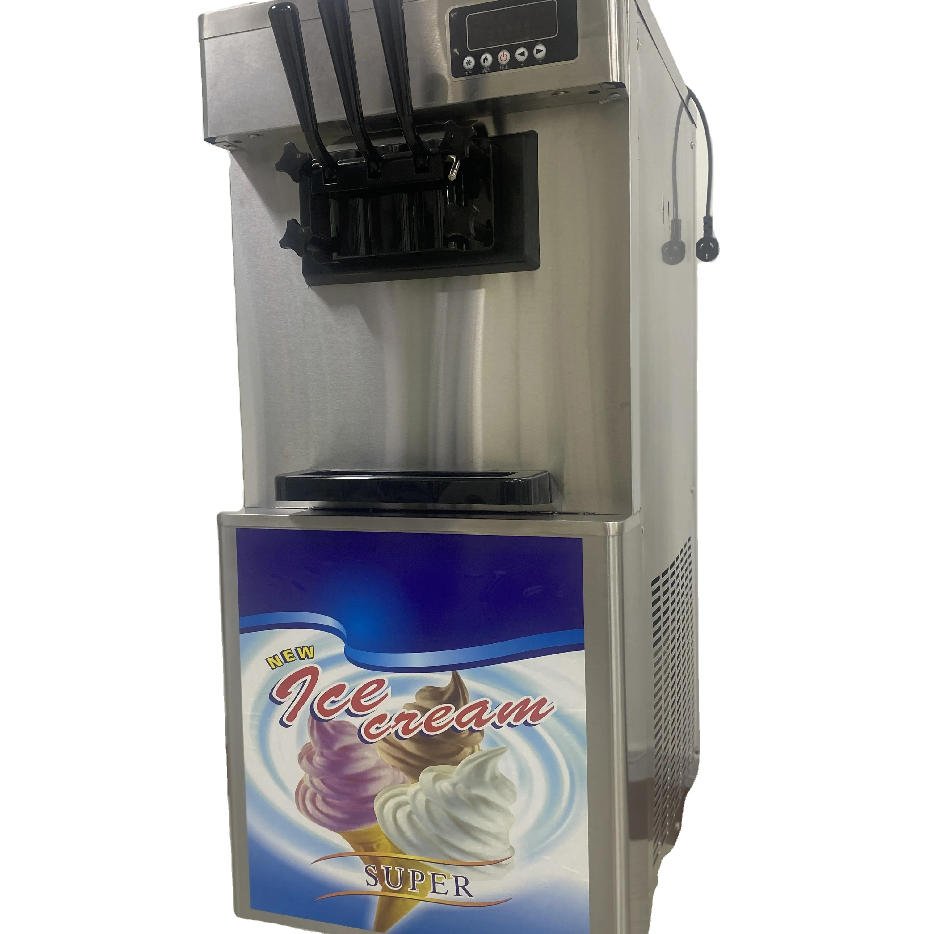 Коммерческая прочная вертикальная машина для мягкого мороженого из нержавеющей стали со стандартом Ce, 2 + 1 смеситель, ароматизатор