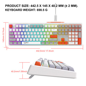Múltiples funciones multifunción 108 teclas V300 Gaming USB Teclado de membrana con cable LED retroiluminado ABS Keycaps Teclado mecánico - Product Image 3