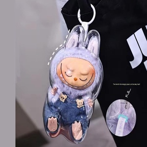 กล่องเก็บของเล่นแช่แข็งพลังงานขนาดใหญ่สำหรับป๊อปมาร์ท labubu เคสพีวีซีสำหรับที่นั่งมอนสเตอร์มาการอง V3กล่องปริศนา