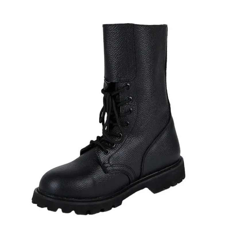 DFM09 8" Ranger boots Black buffalo leather upper embossed with 2 fasten buckle durable hunting boots