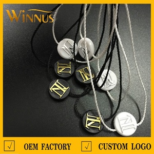 Cheap Custom logo Name Fashion Design Garment Black <strong>Round</strong> Plastic Ticket Swing Tag <strong>String</strong> Hangtag <strong>Loop</strong> <strong>hang</strong> Tag Lock - Product Image 2