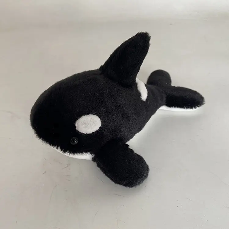 Brinquedo de pelúcia de pelúcia para crianças, brinquedo promocional personalizado de alta qualidade com orca e baleia de desenho animado