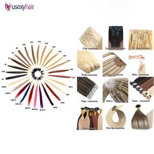 卸売オールカラーロシアレミーバージンヘアエクステンションダブル描画キューティクルアライメントライトヨーロッパの目に見えないテープ髪