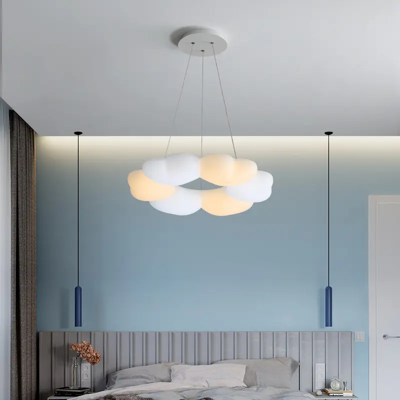 الحديثة قلادة LED مصابيح زهرة نجف يُعلق بالسقف فتاة غرفة السقف سحابة مصباح غرفة نوم الثريا