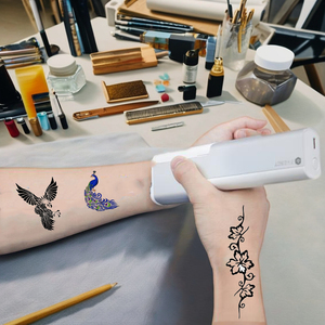 Myoung Portable Inkjet Printer Handheld Barcode Label Printer with Custom Logo Tattoo <strong>for</strong> QR <strong>Code</strong> Food Coffee Latte Print - Product Image 3