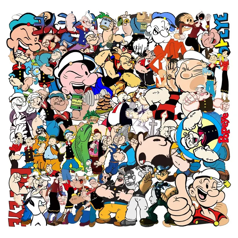50 шт. Popeye в морском стиле в американском стиле с стикеры для детей в стиле «граффити» игрушка в подарок в книжной графике аниме футболка с декором в виде