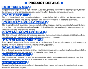 Andamio galvanizado en caliente personalizado, plataforma de trabajo aéreo, losa de hormigón, sistema de andamio de encofrado de techo para construcción - Product Image 4