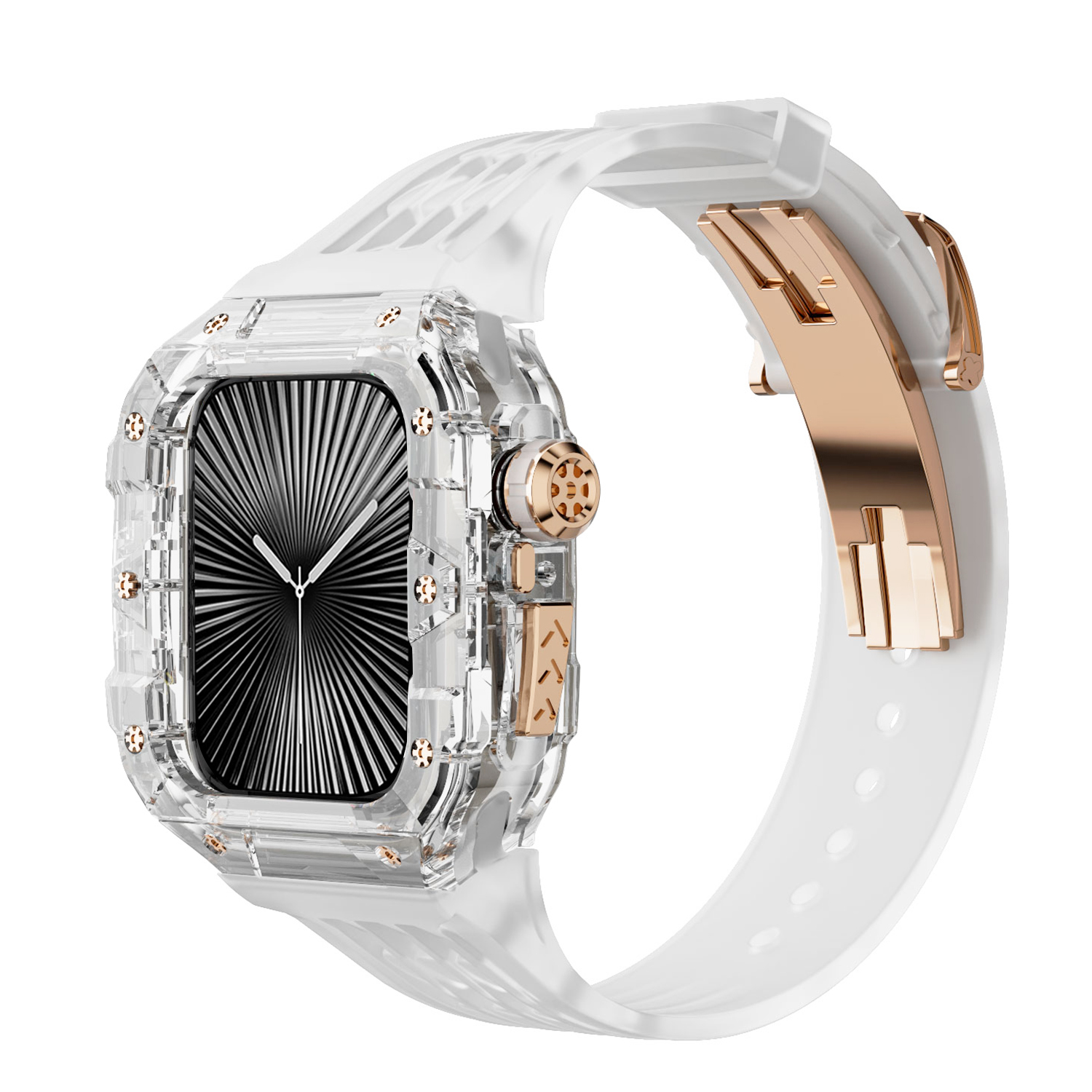 (Transparent)(Rose Gold Button) Transclusent
